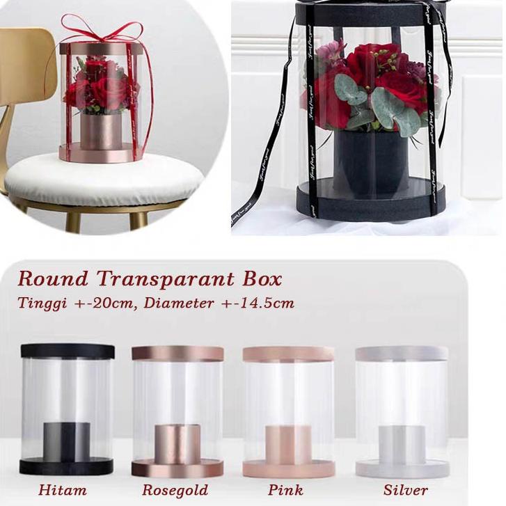 

Best - Mini Round Transparant Box - Bloom box - Kotak kado kerajinan GB003 ✓