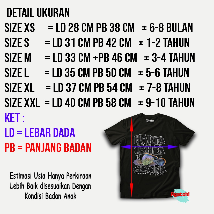 Baju Kaos Atasan Anak Laki - Laki Agatchi Motif Harta Tahta Channa