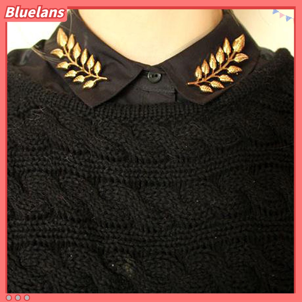 Bluelans 1 Pasang Bros Pin Bentuk Daun Tahan Lama Untuk Dekorasi Pakaian