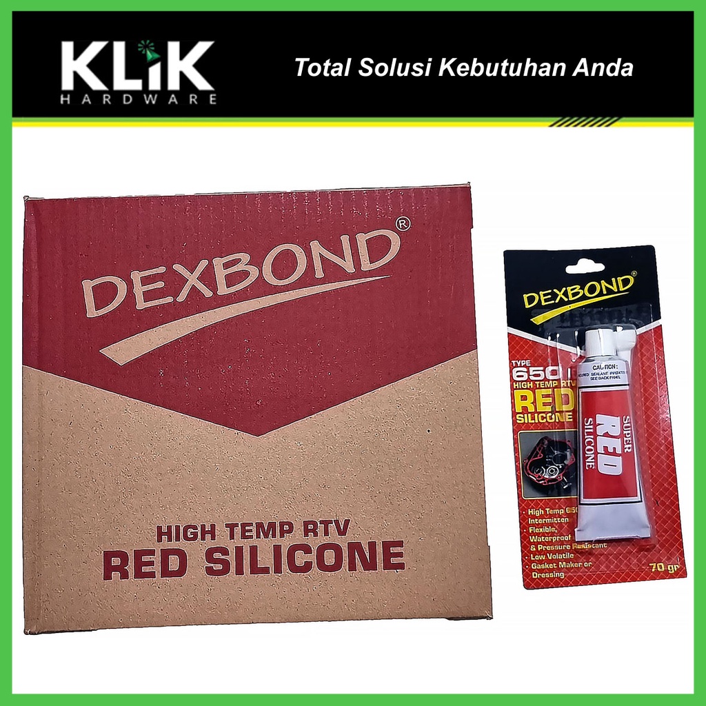 Dexbond Red Silicone 70 gram - Lem Silikon Sealer Merah