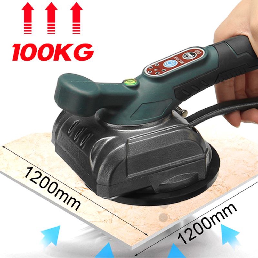 48V 5 Gears Professional Floor Tile Tiling Machine Portable One-handed Operate Ceramic Wall Tile Tiling Tool 100Kg Super Adsorption Strength Vibrators Suction for 120x120cm Tiles