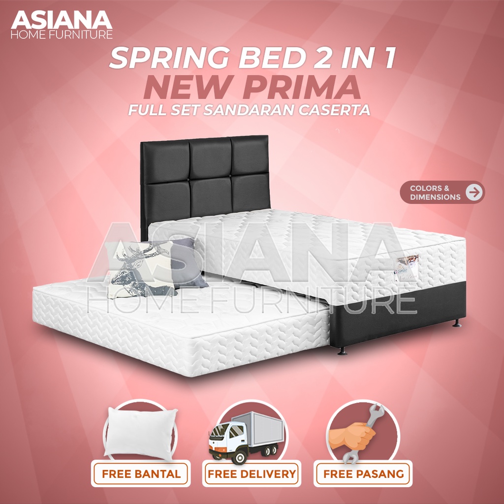 Guhdo Spring Bed Sorong 2 in 1 New Prima Sandaran Caserta 90x200 / 100x200 / 120x200 /140x200 / 160x