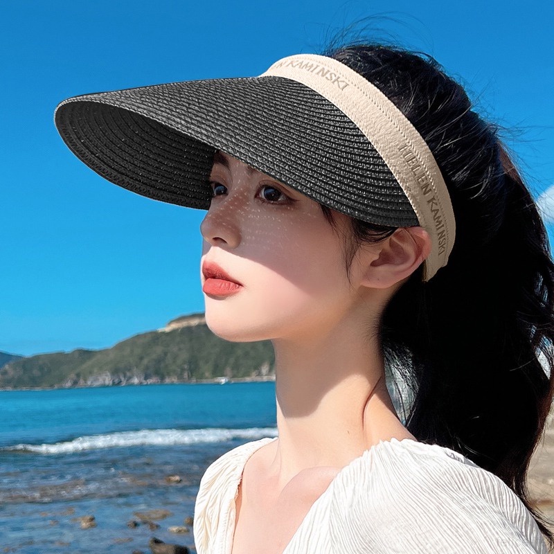 Topi Pantai Pelindung UV Model Tepi Lebar Untuk Wanita