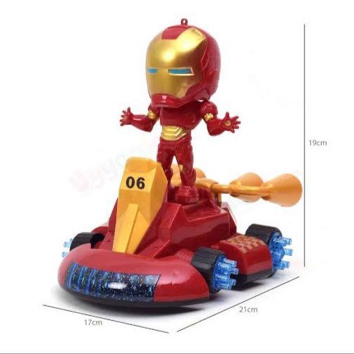 Mainan Anak KART HERO IRON MAN Colorful Light Music B/O Mainan Robot