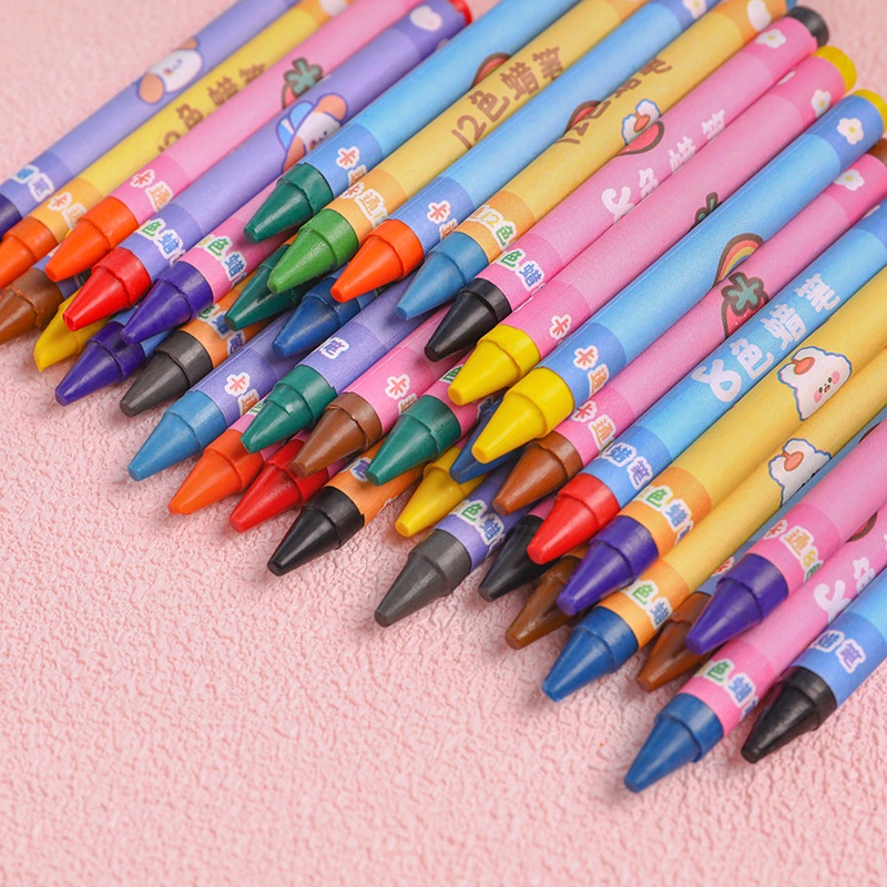 Crayon Mini Isi 12 pcs Set Warna Karakter Lucu A-22