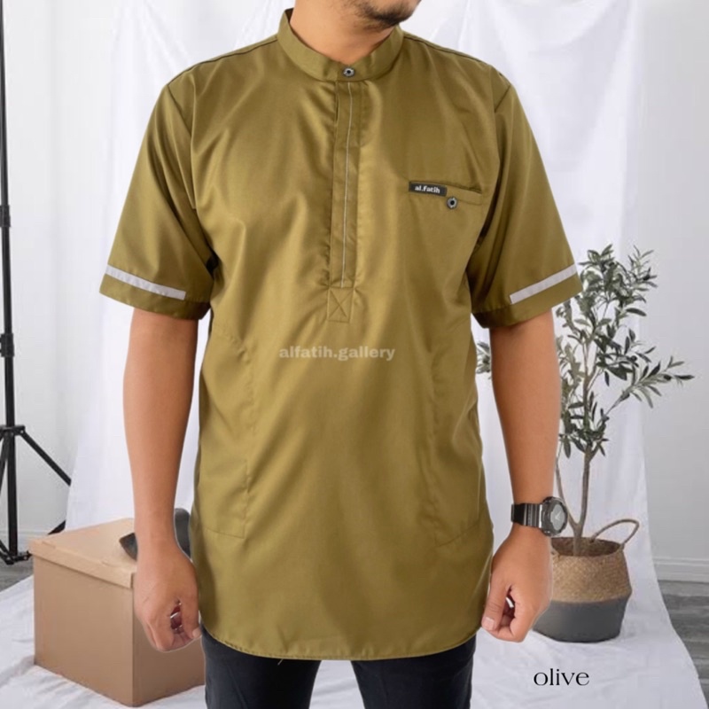 baju koko kurta lengan pendek alfatih