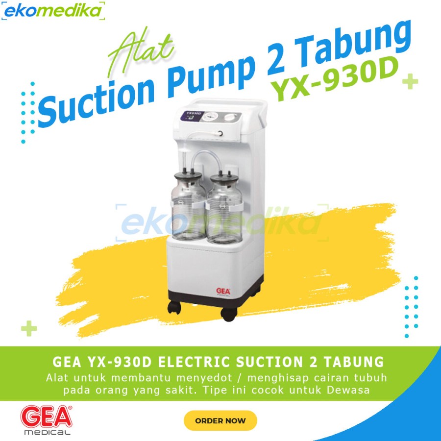 Suction Pump GEA YX930D Alat Sedok Dahak / Suction Pump 2 Tabung