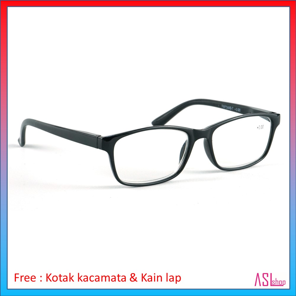 FRAME KACAMATA KHUSUS BACA (FW734AB) LENSA BLUERAY/BLUECUT