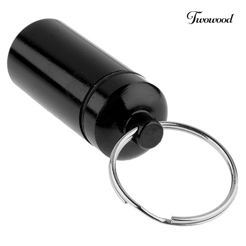 Twowood Gantungan Kunci Tempat Obat Pil Ukuran Kecil