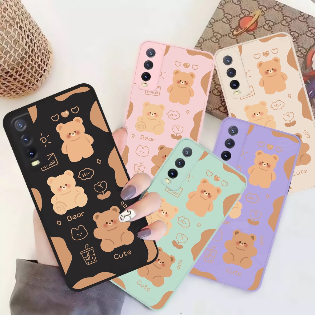 SOFTCASE MACARON 3 BEAR CUTE INFINIX SMART 4 / SMART 5 / SMART 6 RAM 2GB / SMART 6 RAM 3GB / HOT 9 P