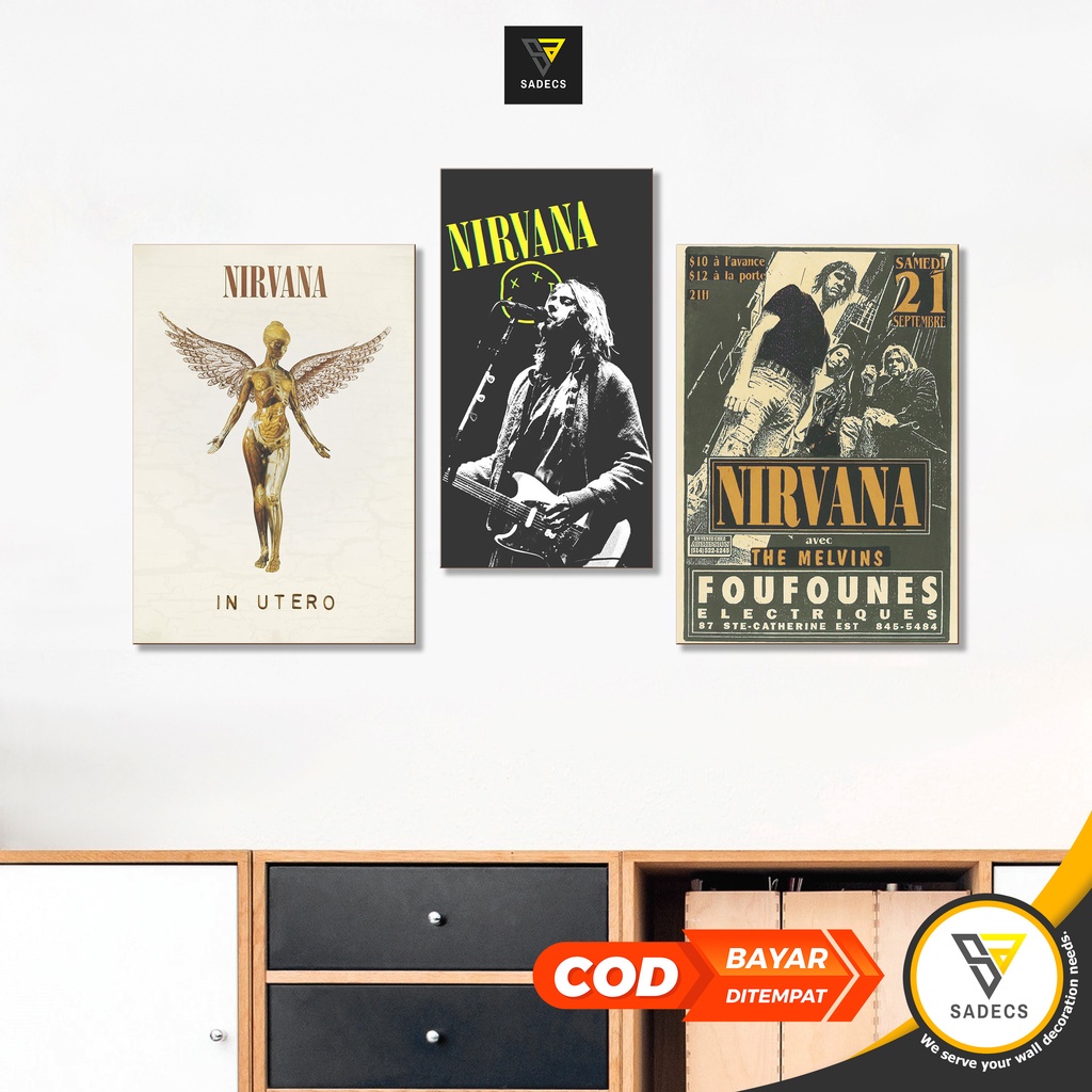 Pajangan Dinding Aesthetic Kanvas NIRVANA | Pajangan Hiasan Dinding Kamar