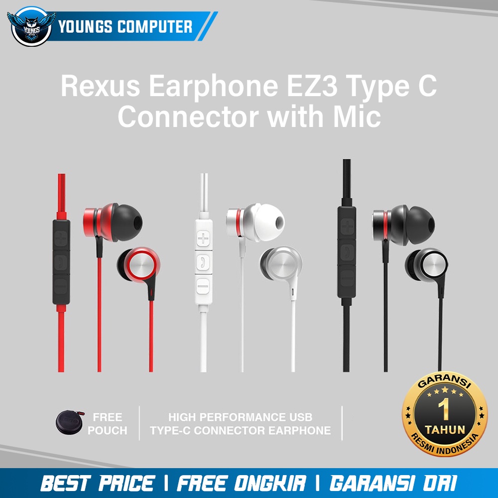 Rexus Earphone EZ3 Type C Connector with Mic