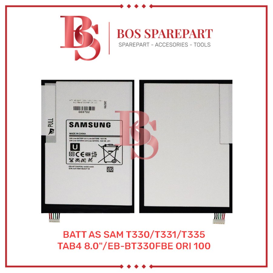 BATTERY AS SAMSUNG T330 / T331 / T335 / TAB4 8.0 /EB-BT330FBE ORI 100 / BATERAI / BATRE