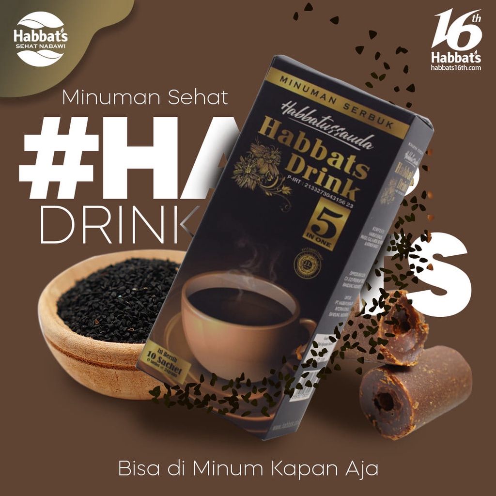 

Habbat's Drink Habbatussauda Minuman Serbuk Kemasan Isi 10 Sachet