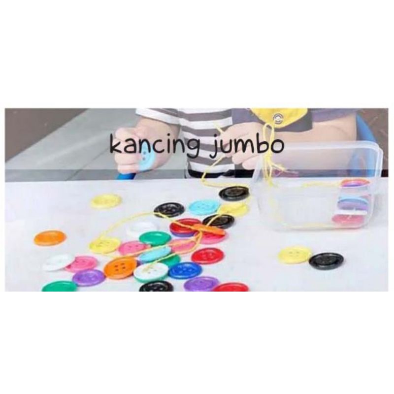 BIG COLORFULL BUTTON 30 pcs free tali / kancing jumbo 3.5 cm/