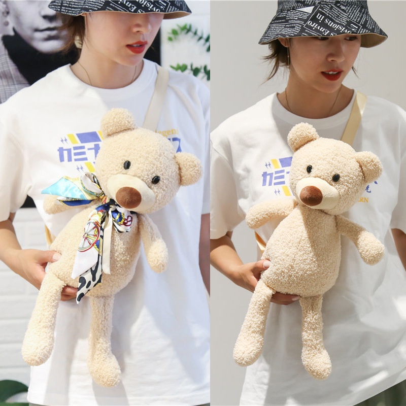 TAS BERUANG TEDDY BEAR RANSEL BULU LUCU IMUT GEMOY BONEKA TEDY BAG Plush fluffy fur Lucu Imut Gemoy Ransel Wanita Baru Boneka Mewah Ransel Kasual Karakter Beruang