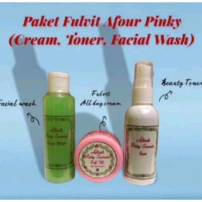 [FREE MASK] PAKET FULVIT AFOUR PINKY, CREAM WAJAH AMAN BPOM