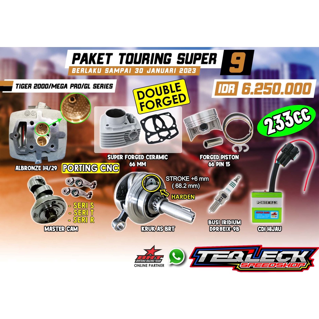 Jual Brt Paket Touring Tiger Mega Pro Gl Series Head Albronze