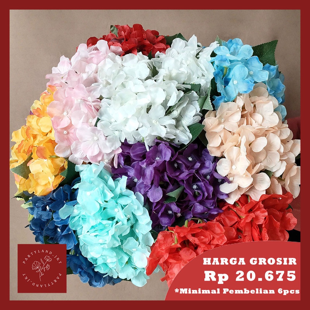 Jumbo Hydrangeas x5 Bunga Hortensia Palsu Bunga Artifcial Hydrangea Bunga Palsu  Dekorasi Wedding Premium