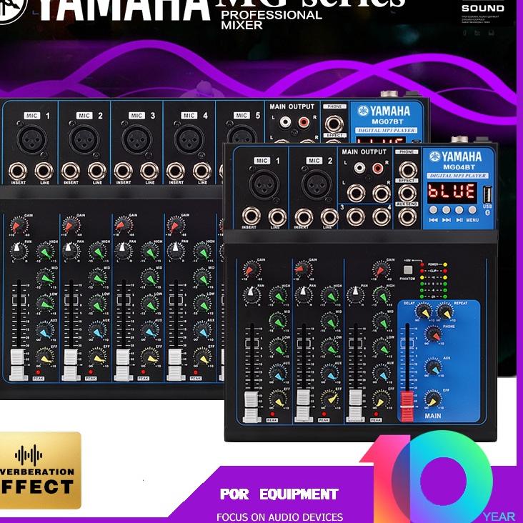 Menarik yamaha MG04BT MG07BT pencampur audio DJ Mixer Audio 4 chanel  7 channels Bluetooth USB PC MP