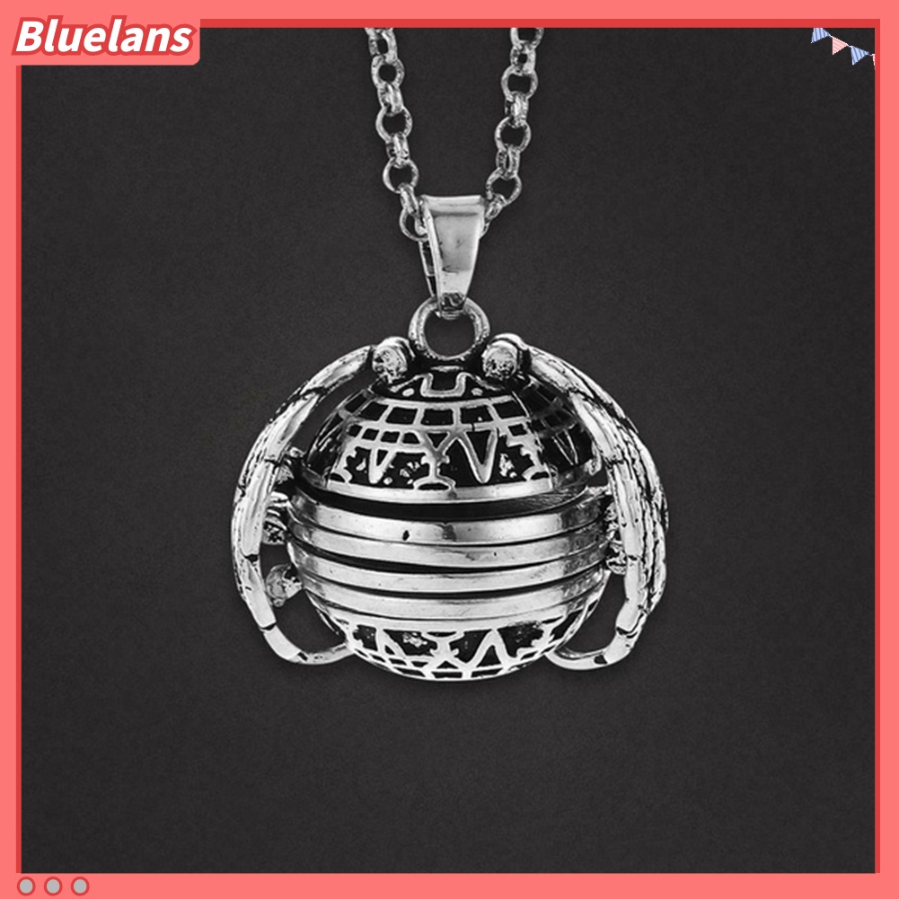 Bluelans Unisex Hollow Wings Expanding 4 Photo Locket Ball Pendant Necklace Memorial Gift