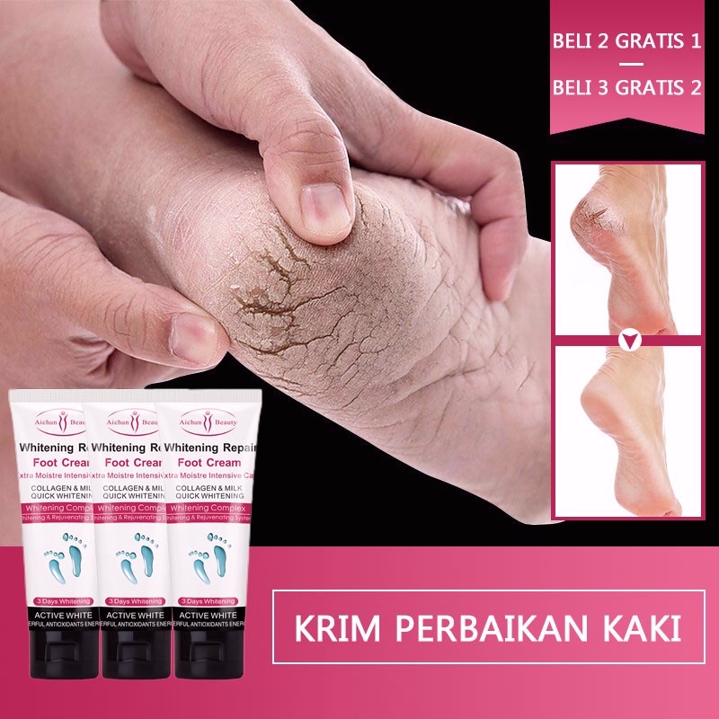 obat kaki pecah dan kering krim kaki pecah dan kering Foot mask Foot Cream Obat Kaki Pecah Dan Kering Masker kaki pengelupas kulit mati Enghalus tumit kasar 100ML Bahan susu alami / Bergizi dan melembabkan / Menghilangkan kulit mati dari kaki