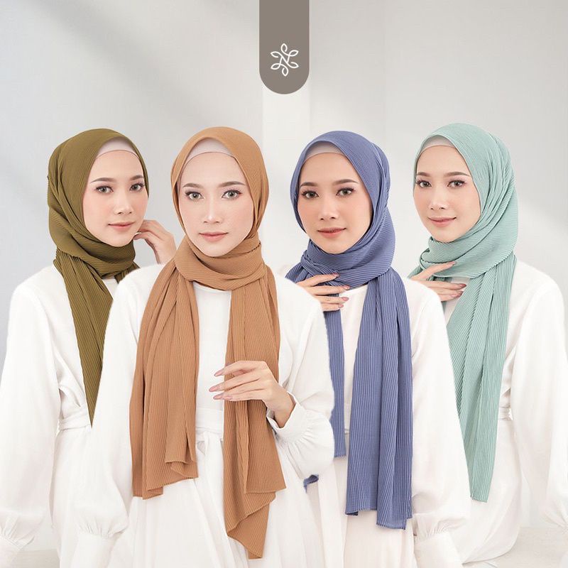 (SEFIE) PREMIUM PASHMINA FULL PLISKET TANPA GARIS TENGAH HIJAB BY PUTRI