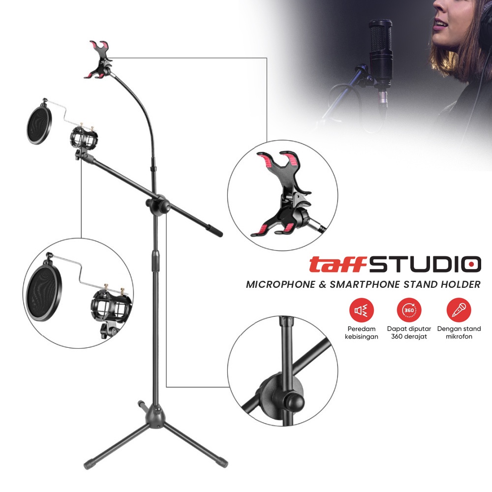 STAND MIC TRIPOD MS 70B LAZYPOD SMARTPHONE DAN POP FILTER