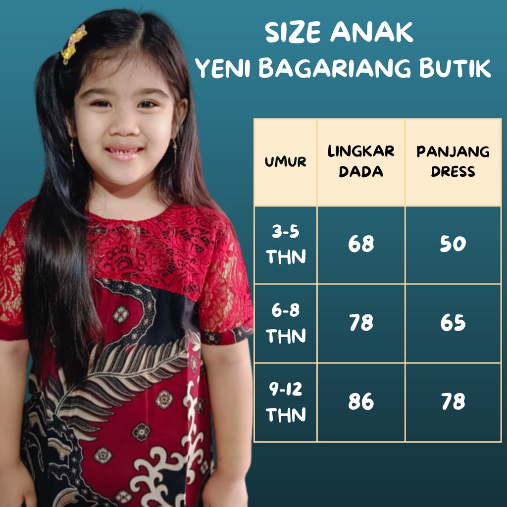 DRESS ANAK PEREMUAN JAHITAN BUTIK YENI BAGARIANG