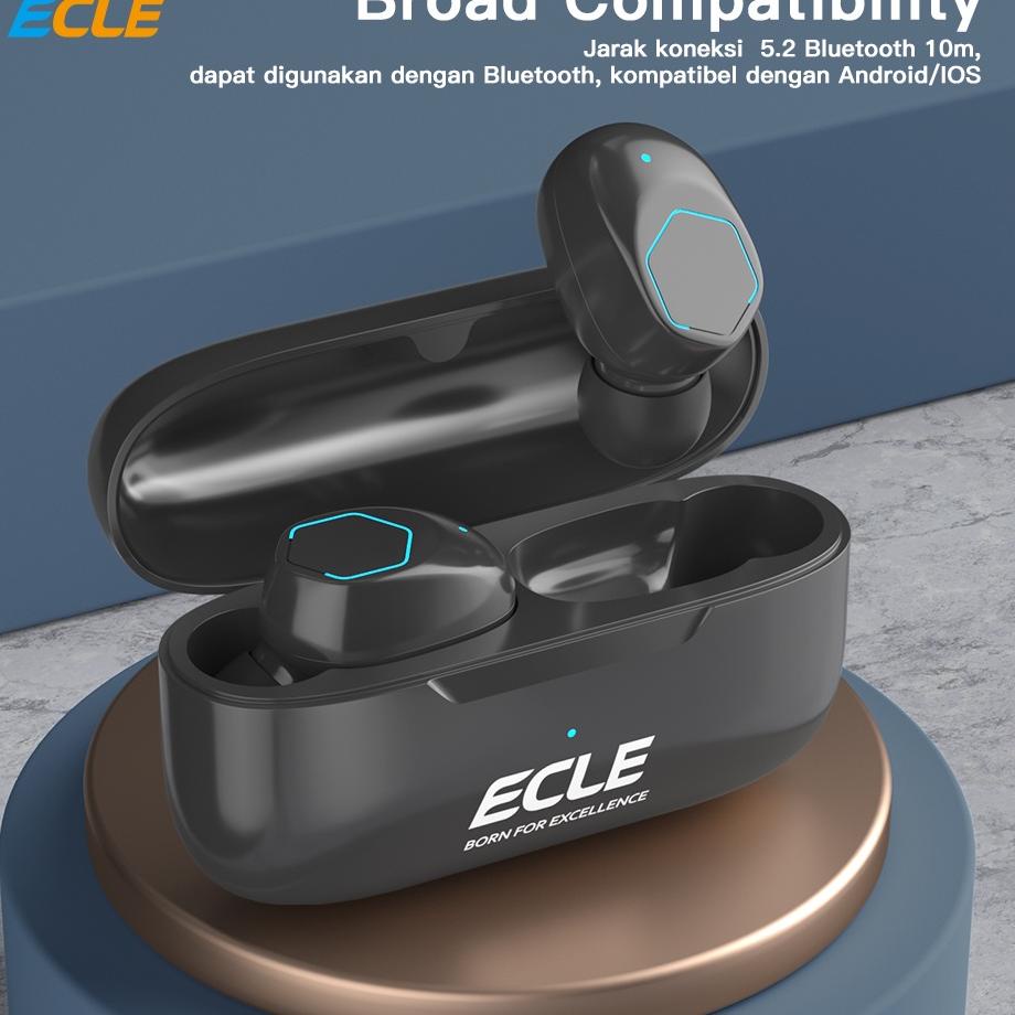 NEW496AFH (NEW Exclusive) ECLE M12 TWS Gaming Earphone Bluetooth 5.2 Headset True Wireless HiFi Ster