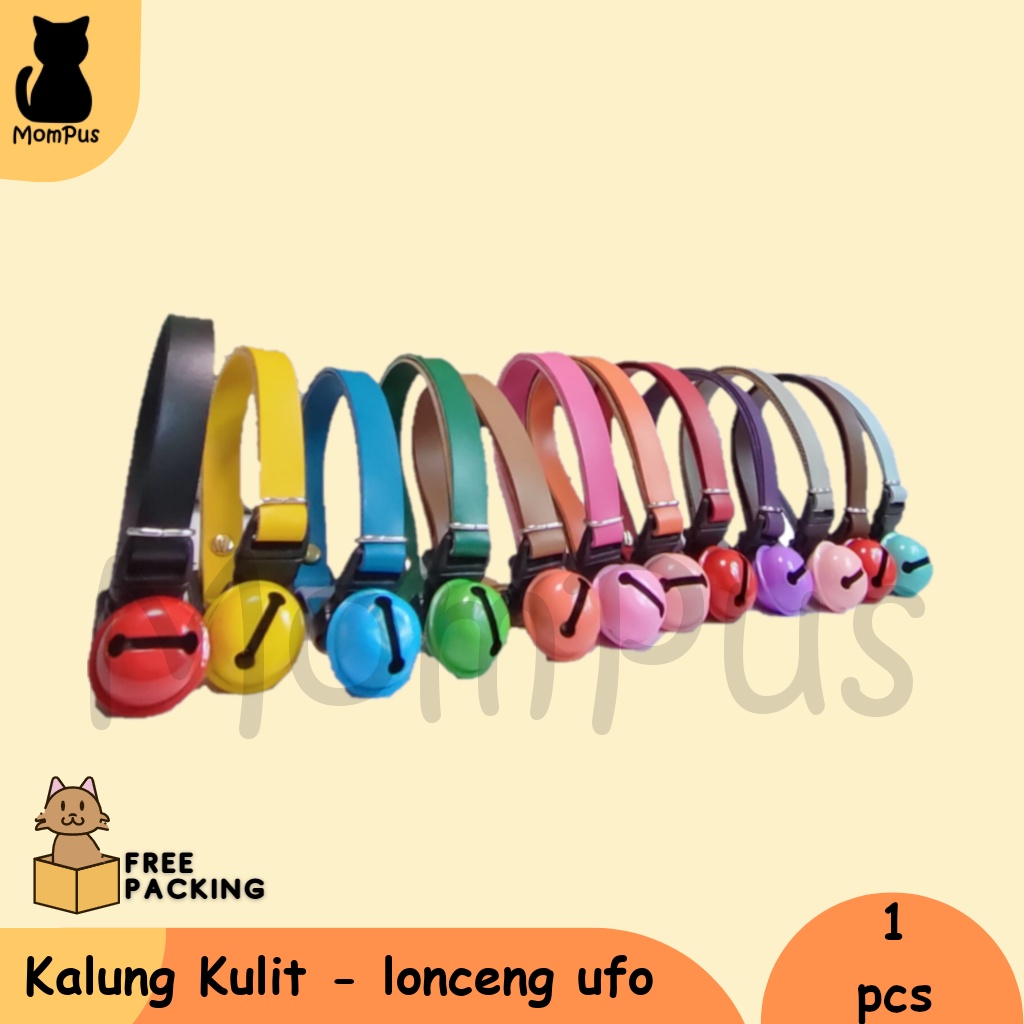 Kalung Bel UFO KUCING Bel Lonceng Besar Doraemon Kulit Sintetis Premium