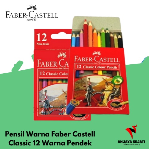 

Pensil Warna Faber Castell | Pensil Gambar Classic 12 Warna Pendek