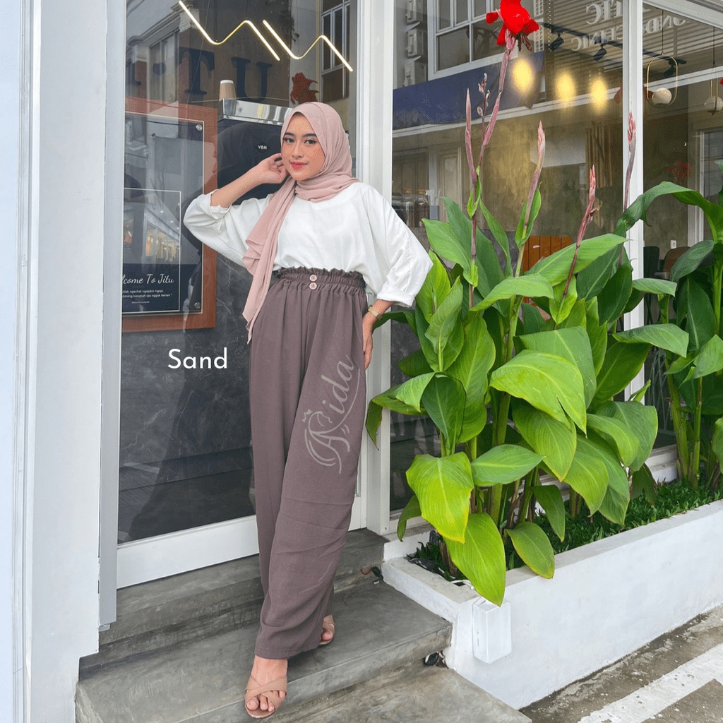 Kulot Button Crinkle Variasi 2 Kancing Premium Pants