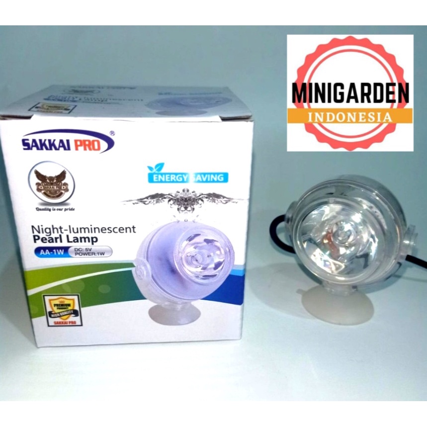 LAMPU SOROT AQUARIUM NIGHT LUMINESCENT PEARL LAMP SAKKAI PRO AA-1W