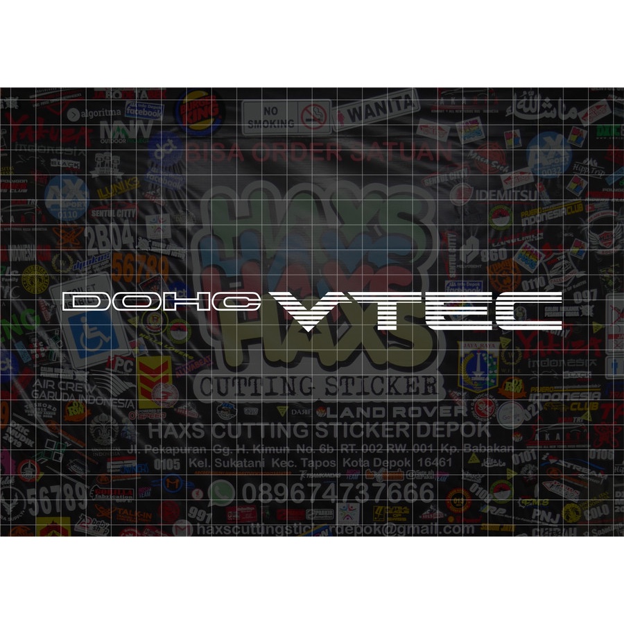 Cutting Sticker DOHC Vtec 20 Cm Untuk Mobil V1