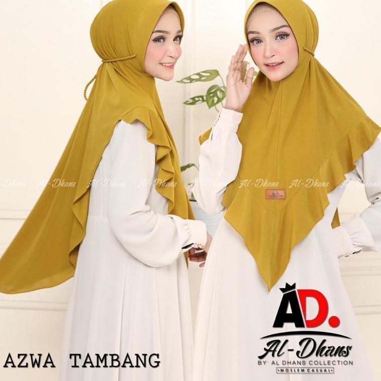 Jilbab AZWA TAMBANG Al-Dhans Hijab Jersey Irish Premium Original AD Kerudung Instan Pad Antem Tali R