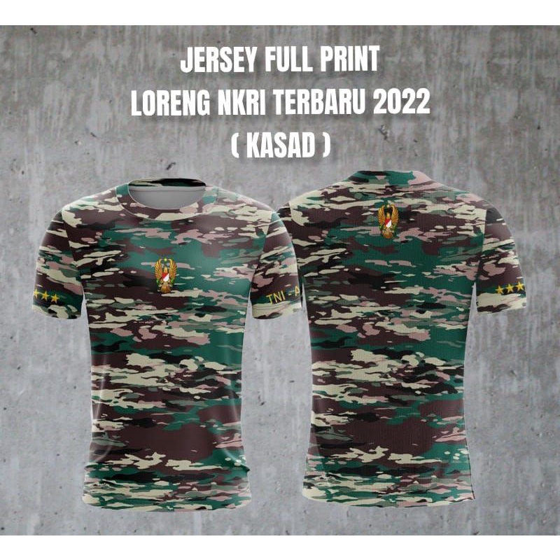 T-Shirt KASAD NKRI Full Print / Kaos Jersey Loreng NKRI Terbaru 2022