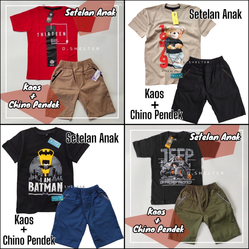 STELAN ANAK LAKI-LAKI 1 SAMPAI 10 TAHUN / SETELAN ANAK LAKI-LAKI/STELAN BAJU ANAK/SETELAN KAOS ANAK MURAH/DSHELTER