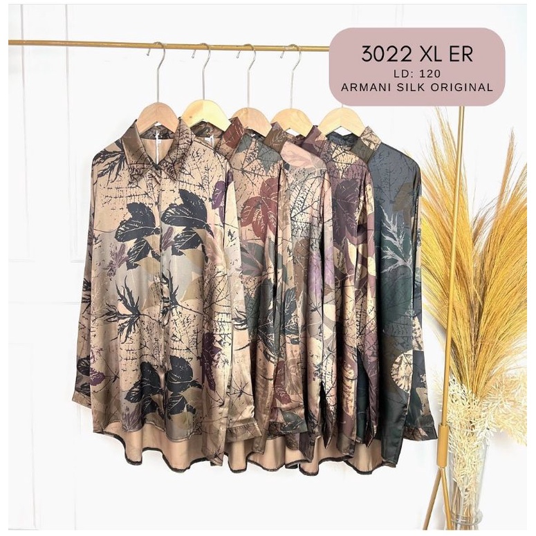 Jual kemeja blouse armani silk ld120cm | Shopee Indonesia