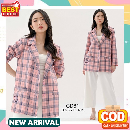 Jenar Blazer Wanita Polos Jumbo Bahan Linen Rami Lengan Panjang Ld 120 Bigsize /Outher Oversize Cd61