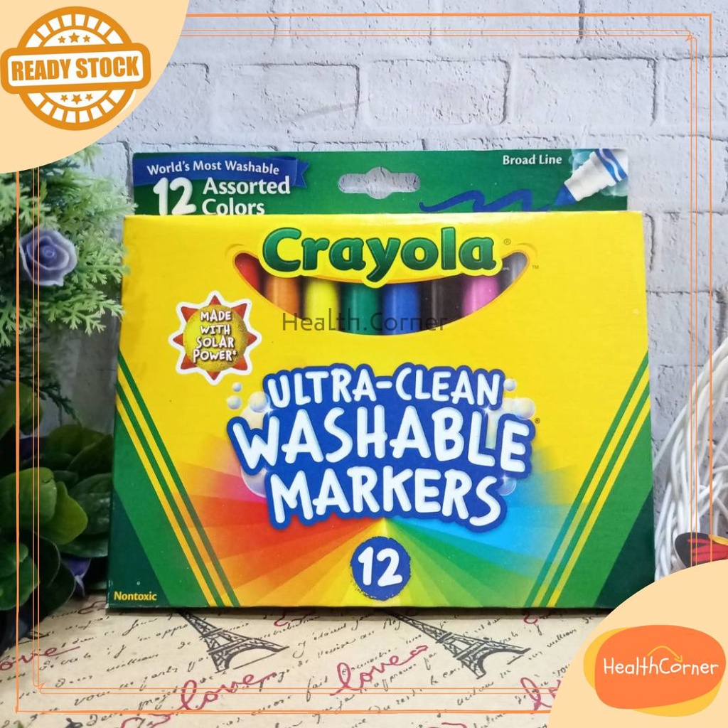 Crayola Ultra Clean Washable Broad Line Marker 12 Broadline Spido White Board Papan Tulis