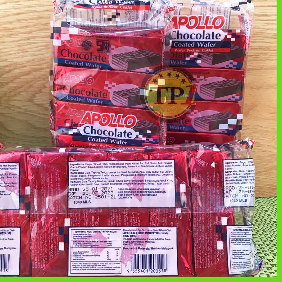 

9.9 FLASH SALE APOLLO CHOCOLATE / COATED WAFER / PACK 12'S X 12GR Coklat