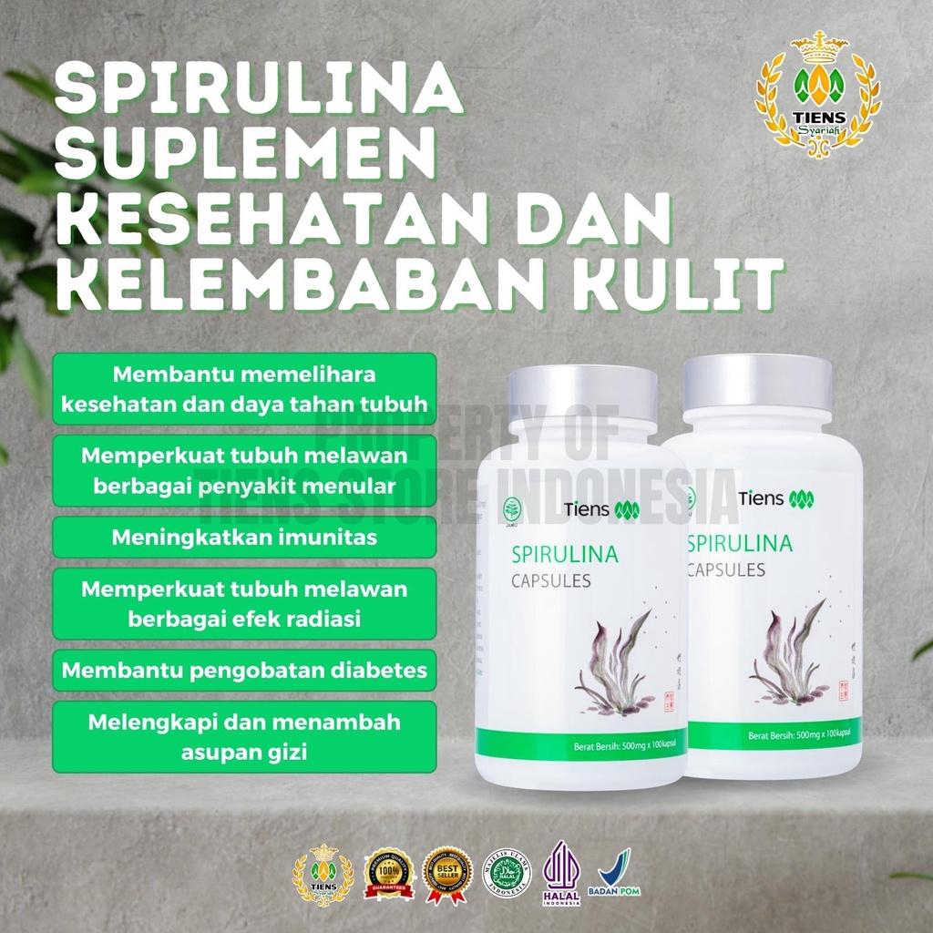 SPIRULINA KAPSUL ORIGINAL 100% ORIGINAL ASLI BPOM HALAL ALAMI ISI 30 100 KAPSUL CAPSUL CAPSULES BIJI