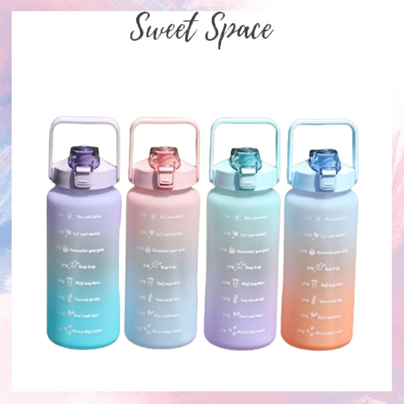 BOTOL MINUM KOREA 2 LITER PELANGI MOTIVASI [SWEETSPACE]