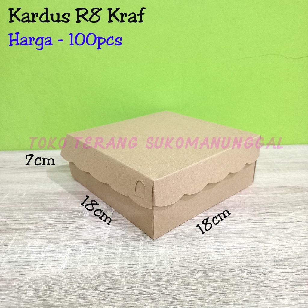 

Kardus coklat 18x18 kraf 350gsm kardus jajan kue kardus nasi coklat