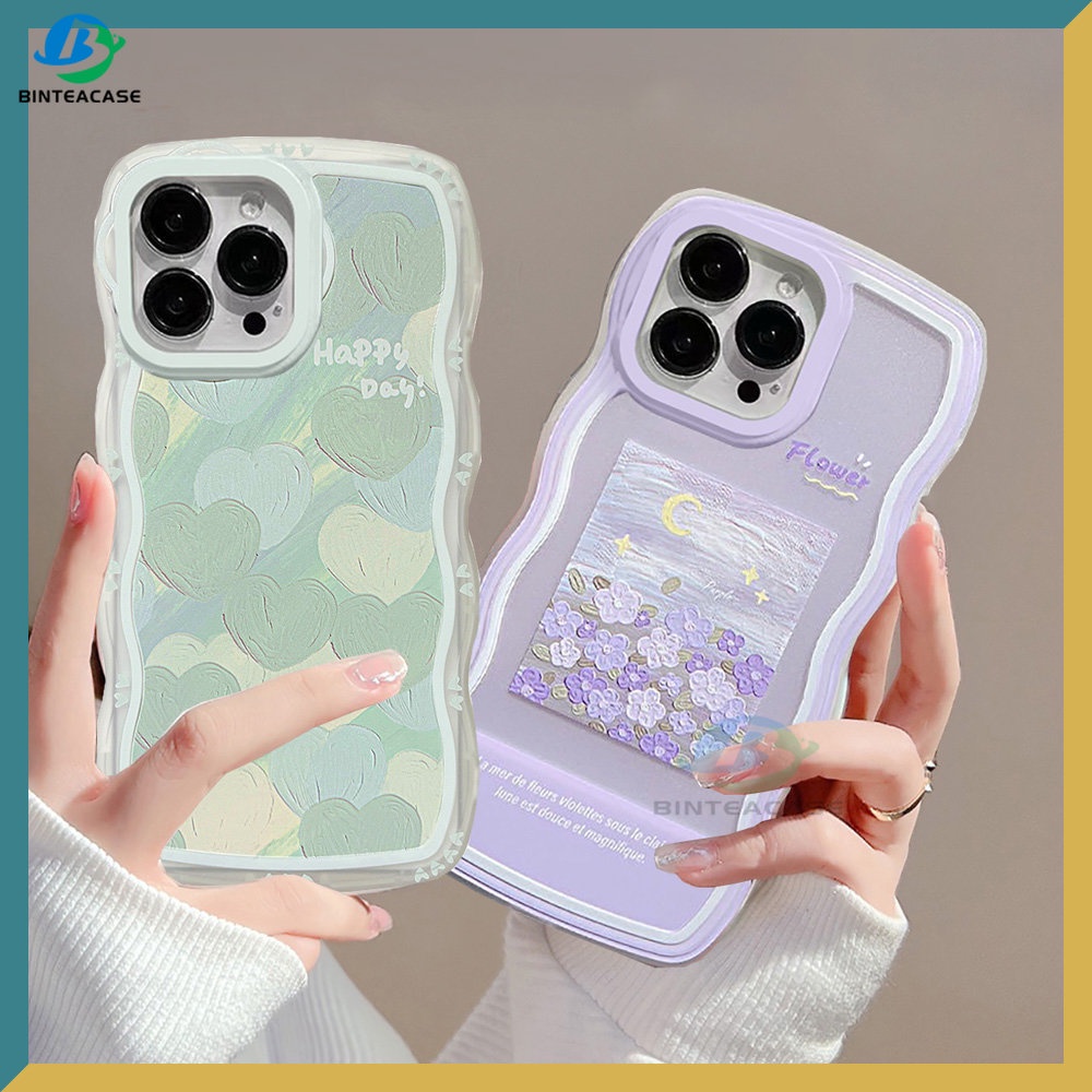 Case Bahan TPU Motif Bunga Warna Ungu Untuk IPhone 11 12 13 14 Pro MAX 7 8 Plus 6 6s Plus XR 14 Plus X XS MAX