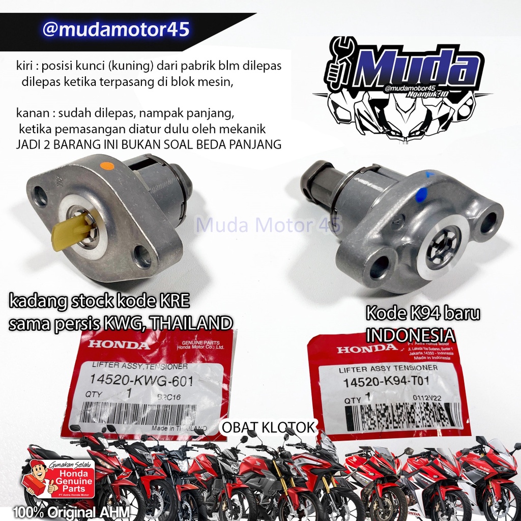 LIFTER TENSIONER CBR150R CB150R CB150X LED K45G K45N 14520-KWG-601-K94-KRE-T01KRE SETELAN TONJOKAN K