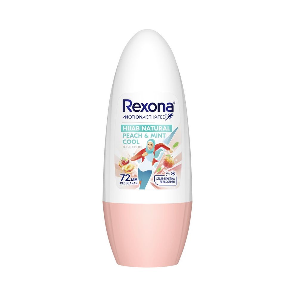 REXONA HIJAB NATURAL PEACH &amp; MINT COOL 0% ALCOHOL