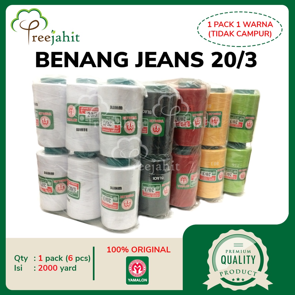 Benang Jahit Jeans Merk Yamalon 20/3 2000Y / Pack
