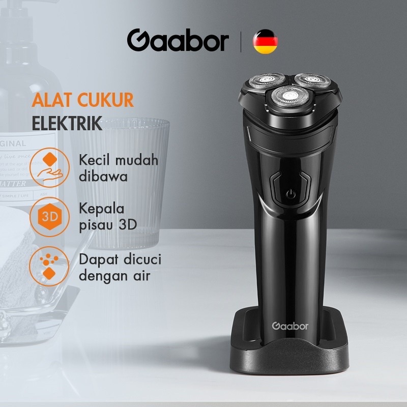 Gaabor Alat Cukur Kumis Jenggot Elektrik Shaver Portable Pisau Timbul 3D /GESR-01A